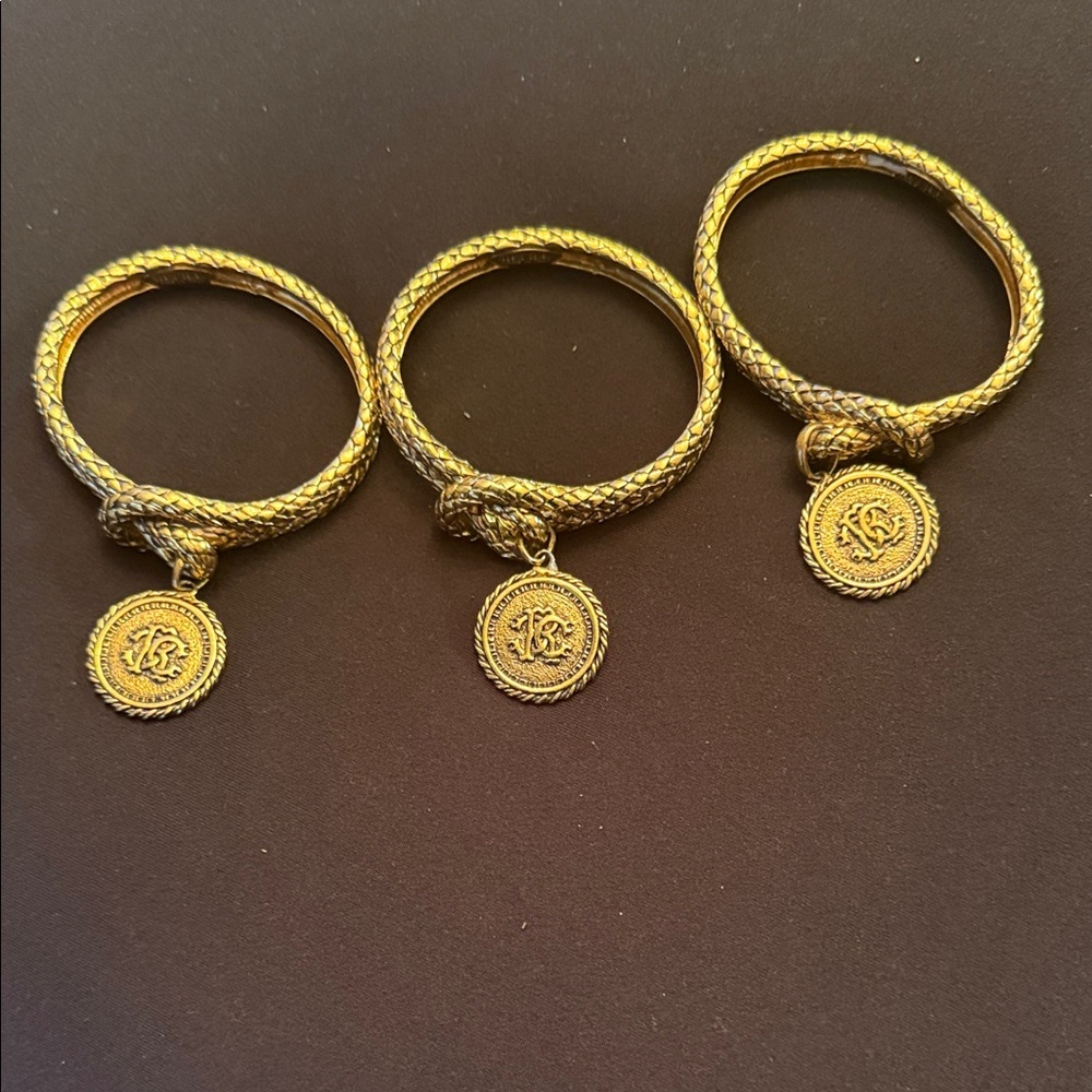 Authentic Roberto Cavalli Elegant Gold Women's Bracelets with Charm